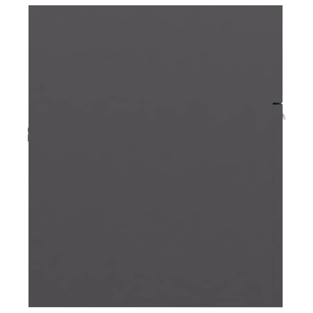 2 pcs conj. móveis casa de banho contraplacado branco brilhante