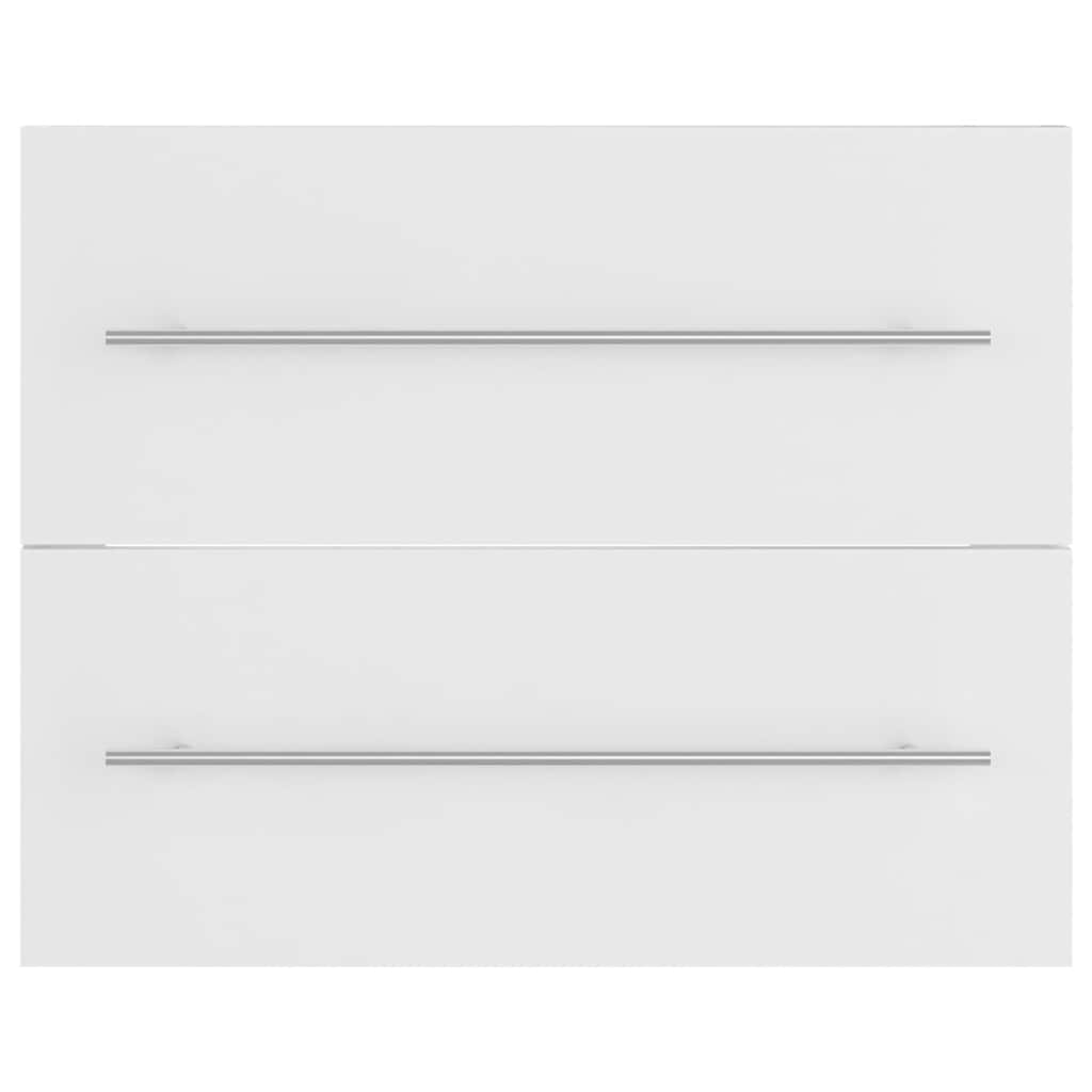 2 pcs conj. móveis casa banho derivados madeira branco/carvalho