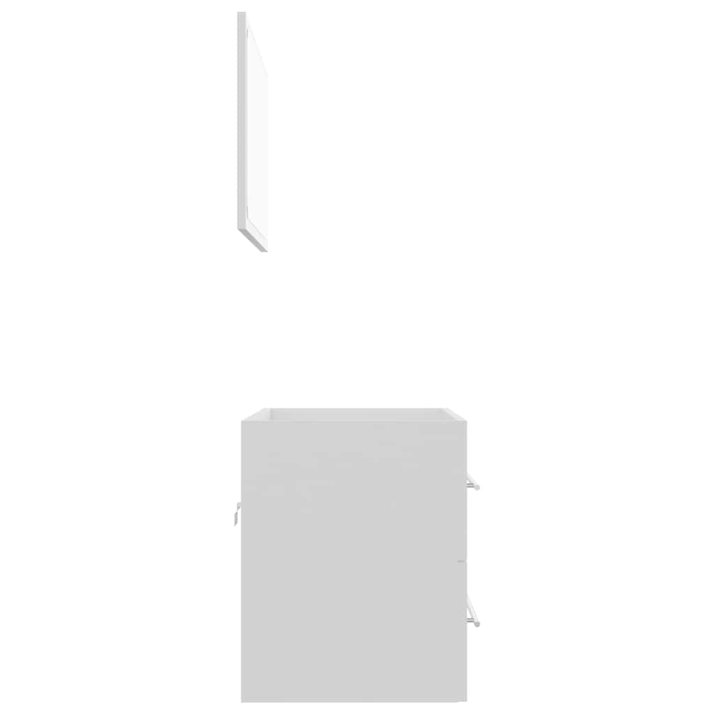 2 pcs conj. móveis casa banho derivados madeira branco/carvalho