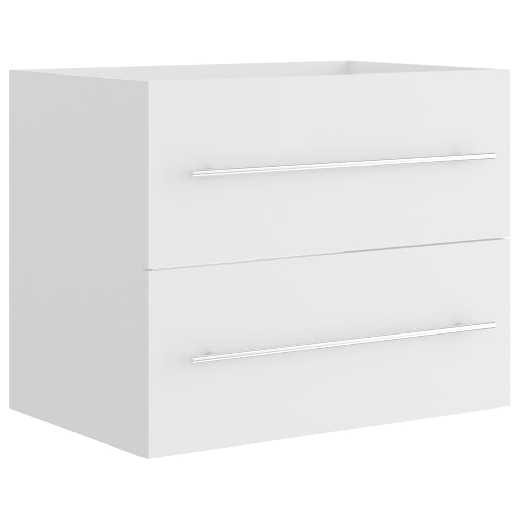 2 pcs conj. móveis casa banho derivados madeira branco/carvalho