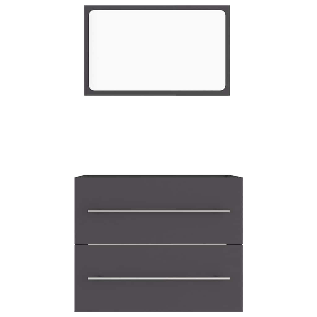 2 pcs conj. móveis casa banho derivados madeira branco/carvalho