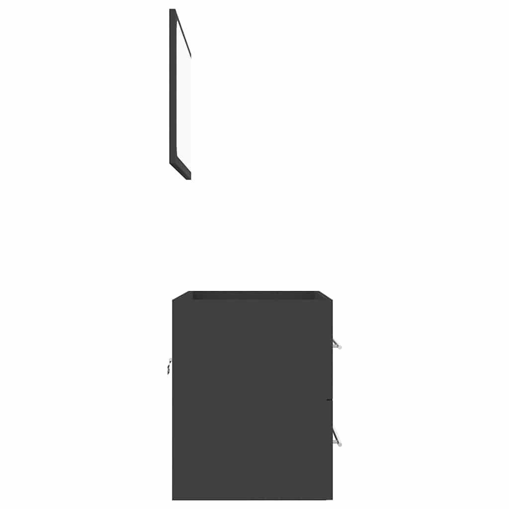 2 pcs conj. móveis casa banho derivados madeira branco/carvalho