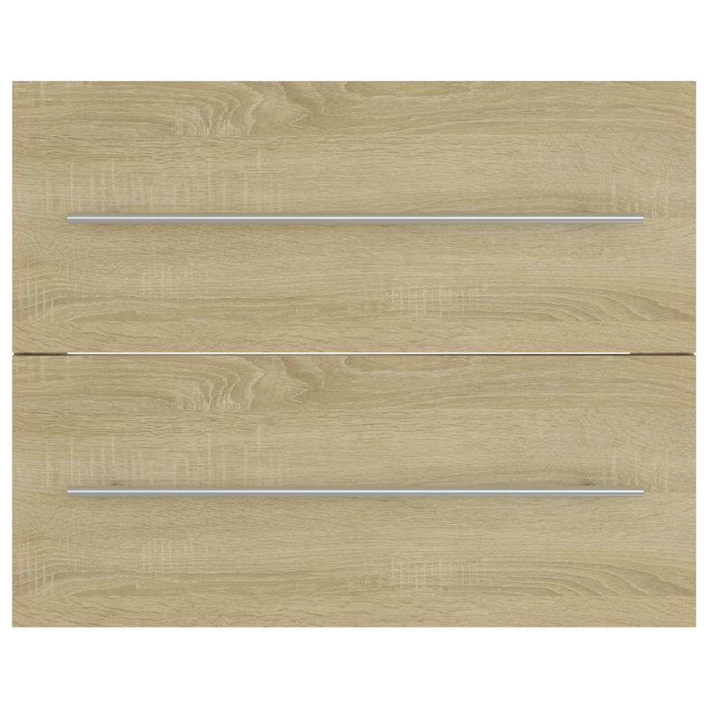 2 pcs conj. móveis casa banho derivados madeira branco/carvalho