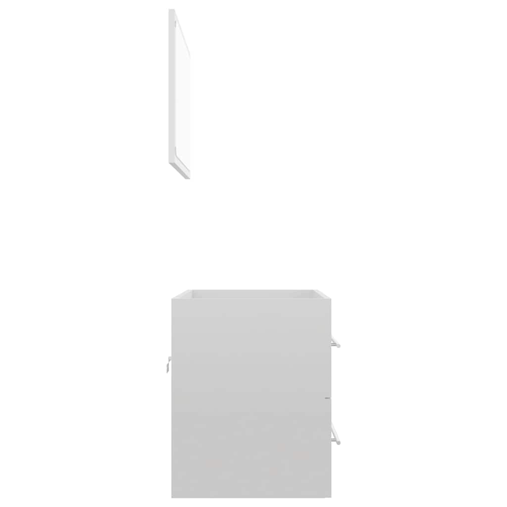 2 pcs conj. móveis casa banho derivados madeira branco/carvalho