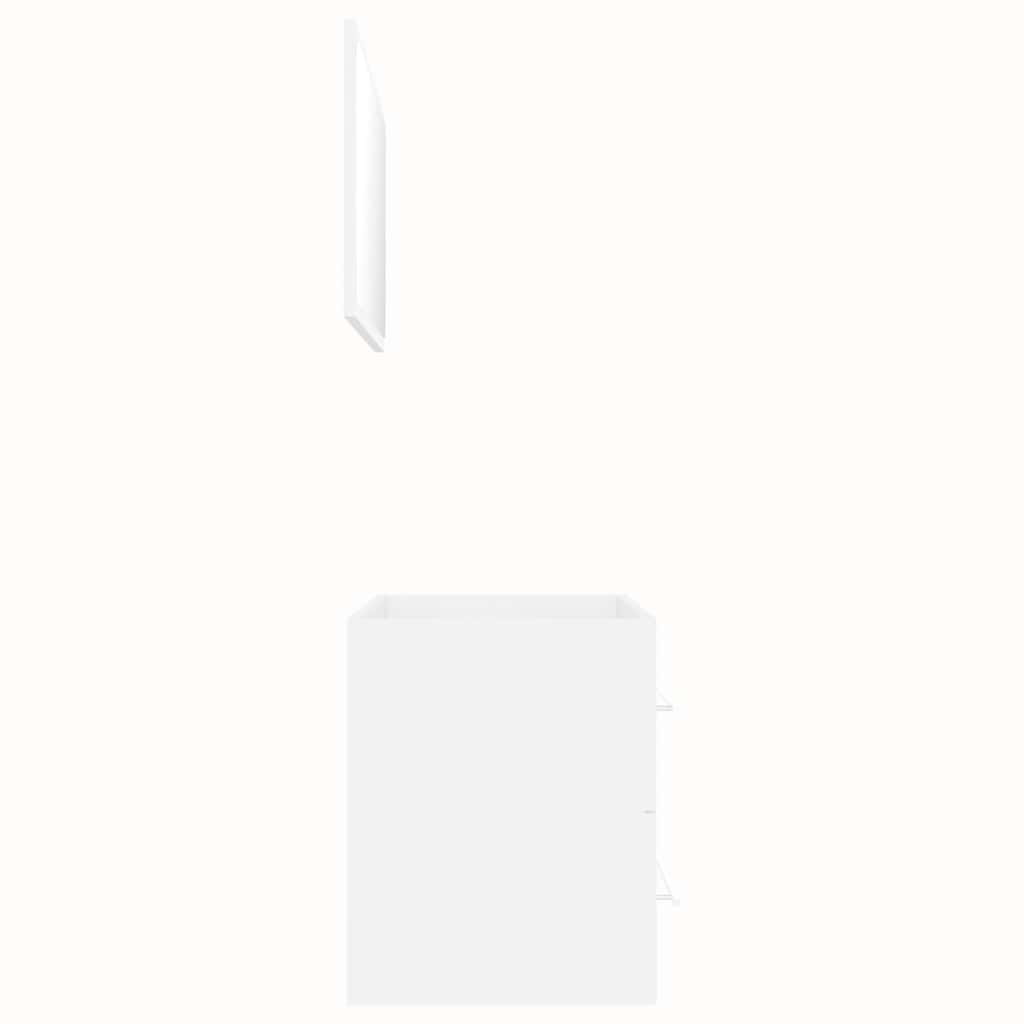 2 pcs conj. móveis casa de banho contraplacado cinza brilhante