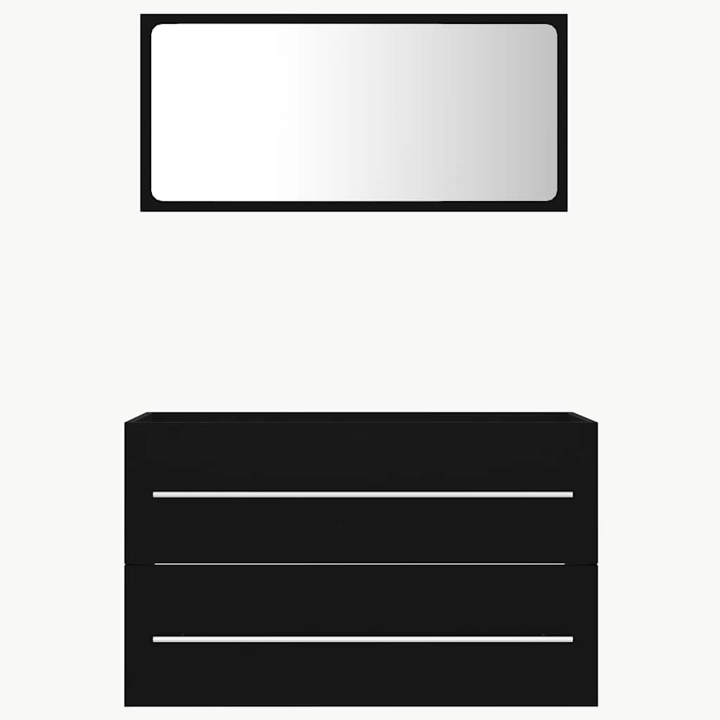 2 pcs conj. móveis casa de banho contraplacado cinza brilhante