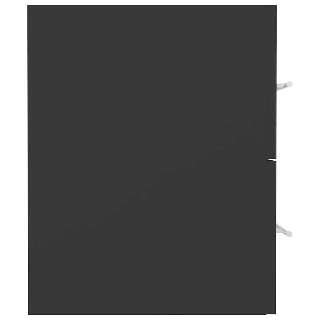 2 pcs conj. móveis casa de banho contraplacado cinza brilhante