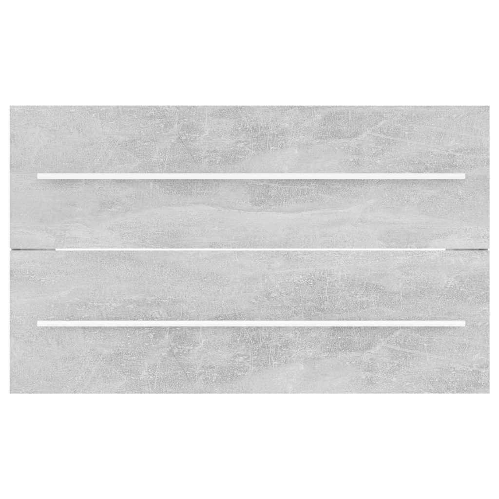 2 pcs conj. móveis casa de banho contraplacado cinza brilhante