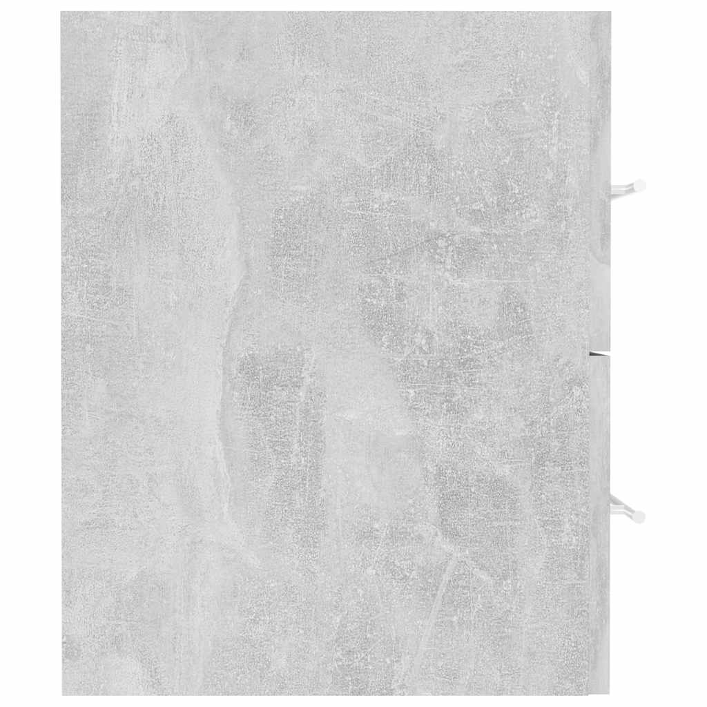 2 pcs conj. móveis casa de banho contraplacado cinza brilhante