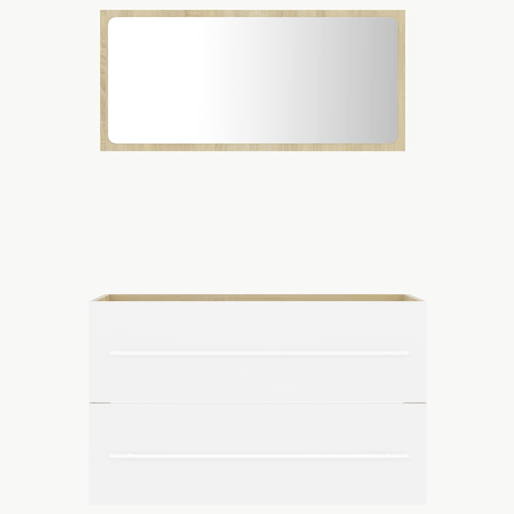 2 pcs conj. móveis casa de banho contraplacado cinza brilhante