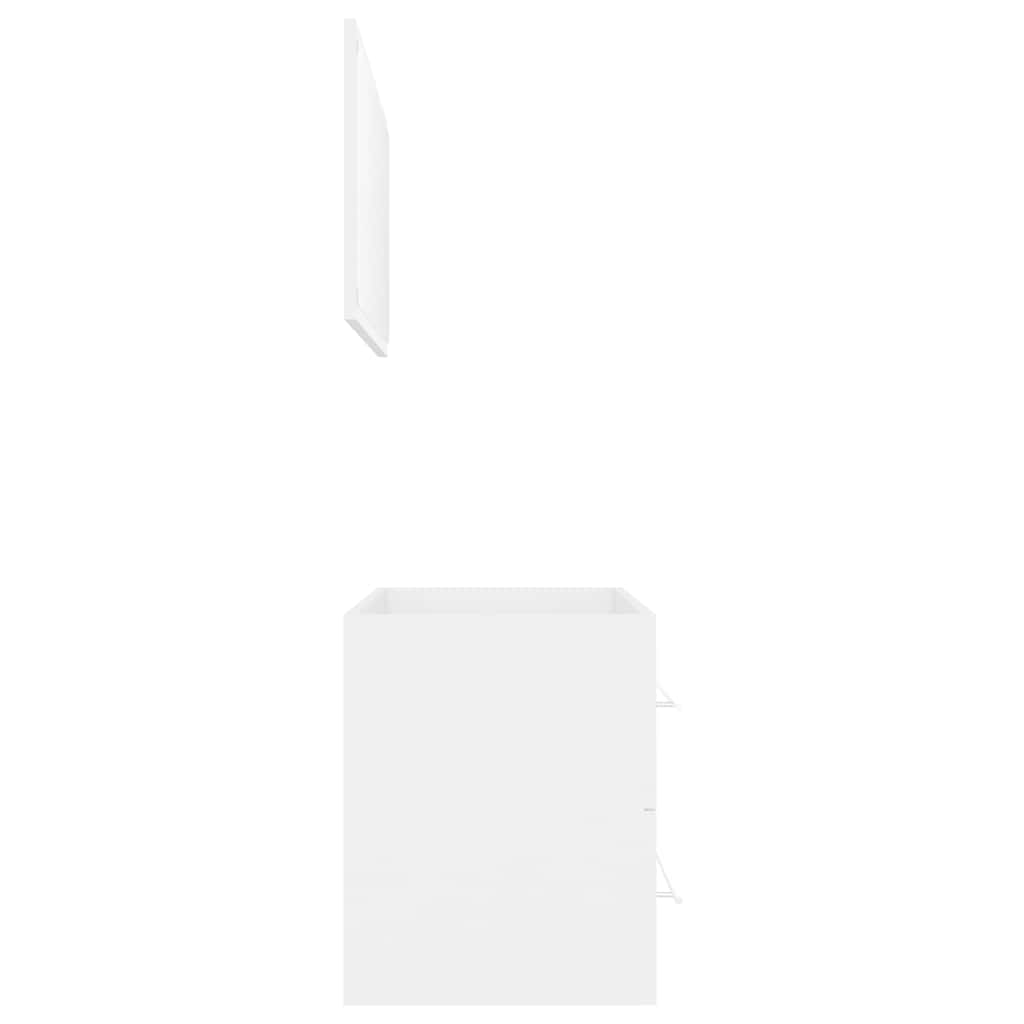 2 pcs conj. móveis casa de banho contraplacado cinza brilhante