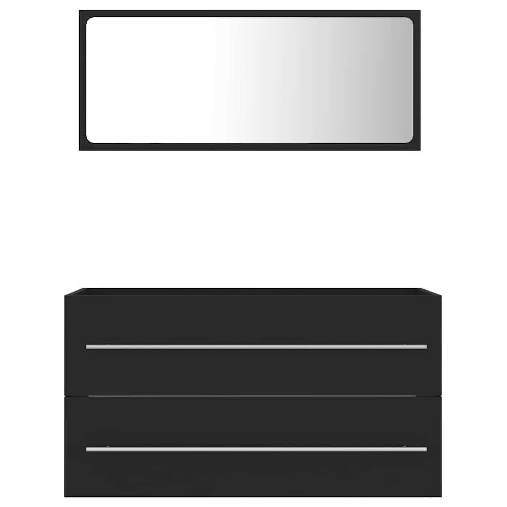 2 pcs conj. móveis casa de banho contraplacado cinza brilhante