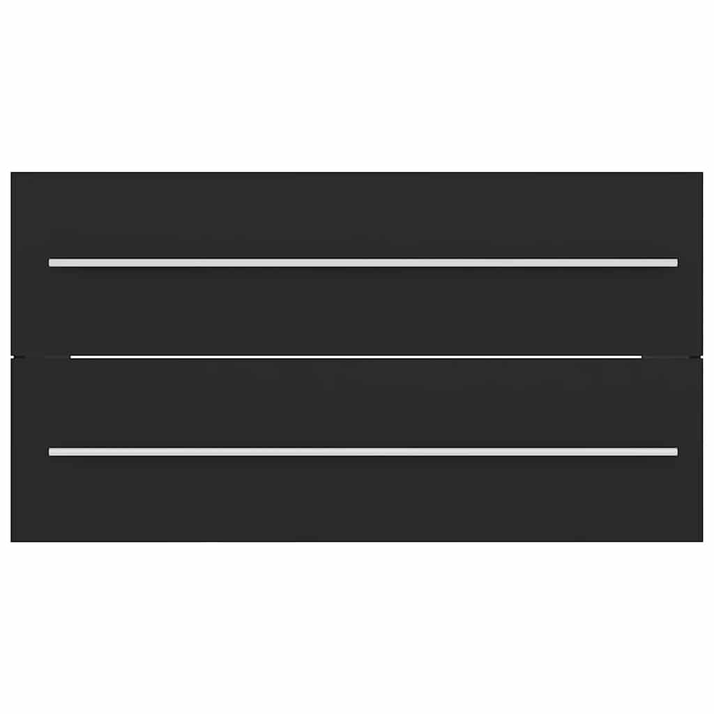 2 pcs conj. móveis casa de banho contraplacado cinza brilhante