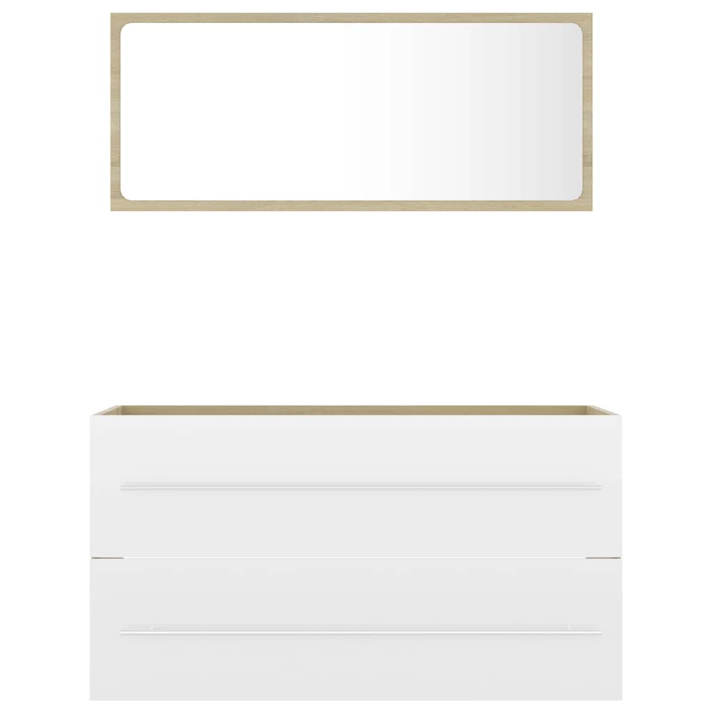 2 pcs conj. móveis casa de banho contraplacado cinza brilhante