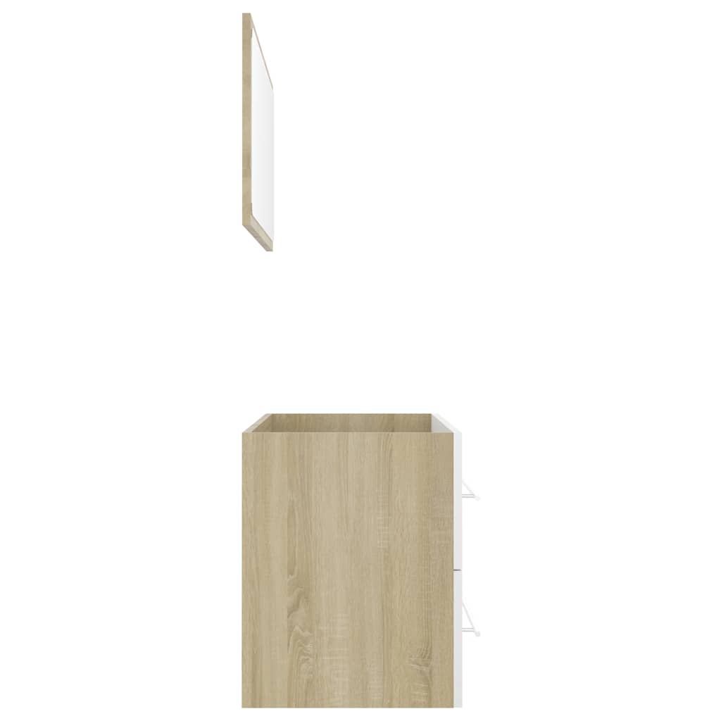 2 pcs conj. móveis casa de banho contraplacado cinza brilhante