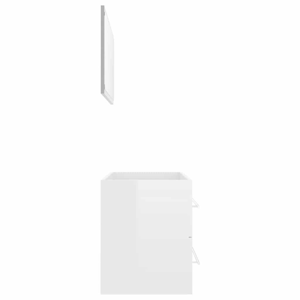 2 pcs conj. móveis casa de banho contraplacado cinza brilhante