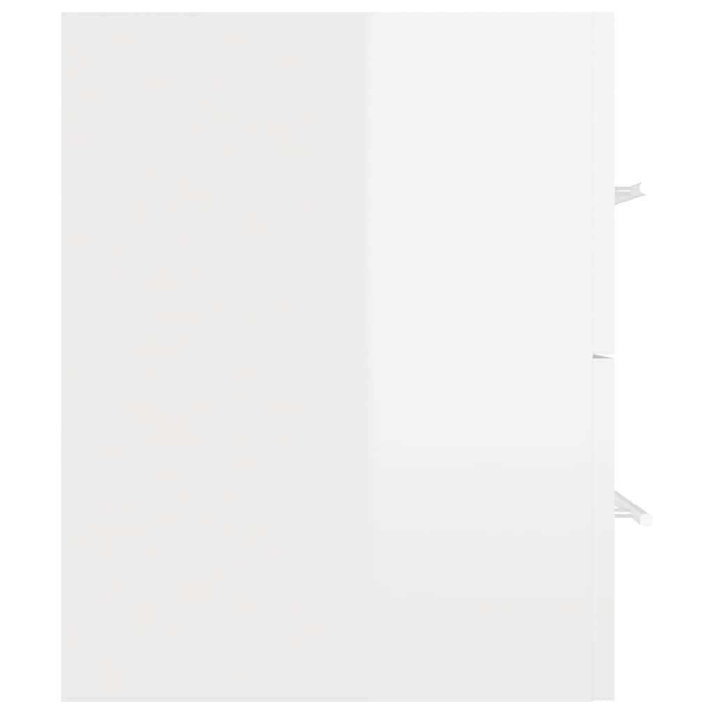 2 pcs conj. móveis casa de banho contraplacado cinza brilhante