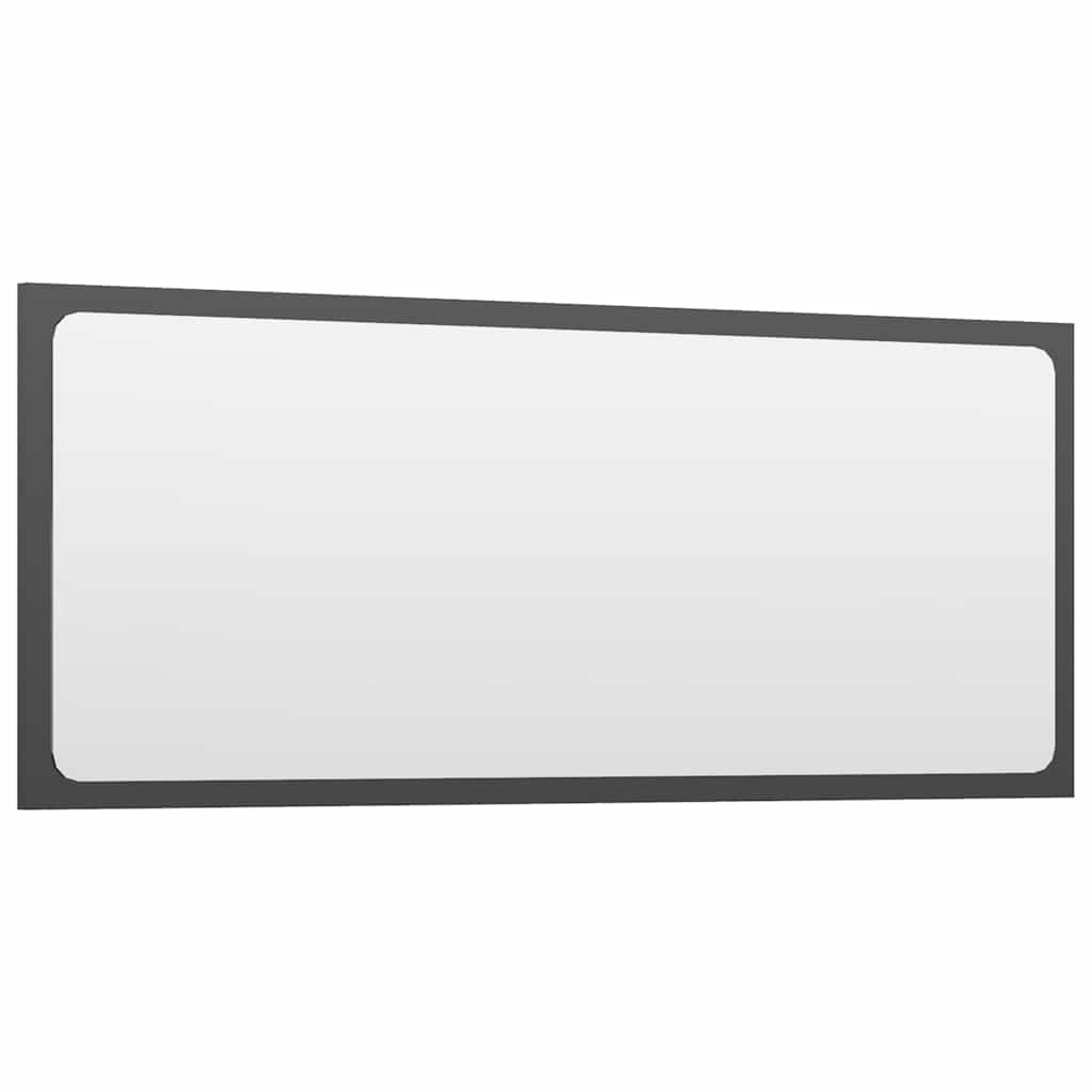 2 pcs conj. móveis casa de banho contraplacado cinza brilhante