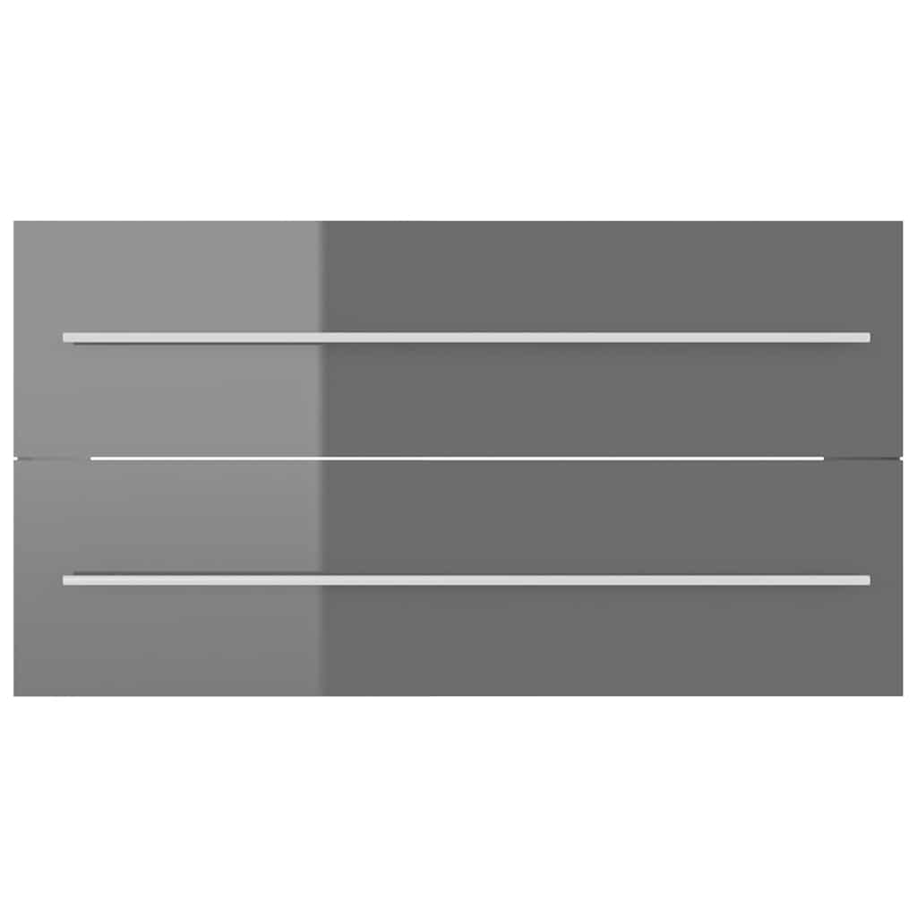 2 pcs conj. móveis casa de banho contraplacado cinza brilhante