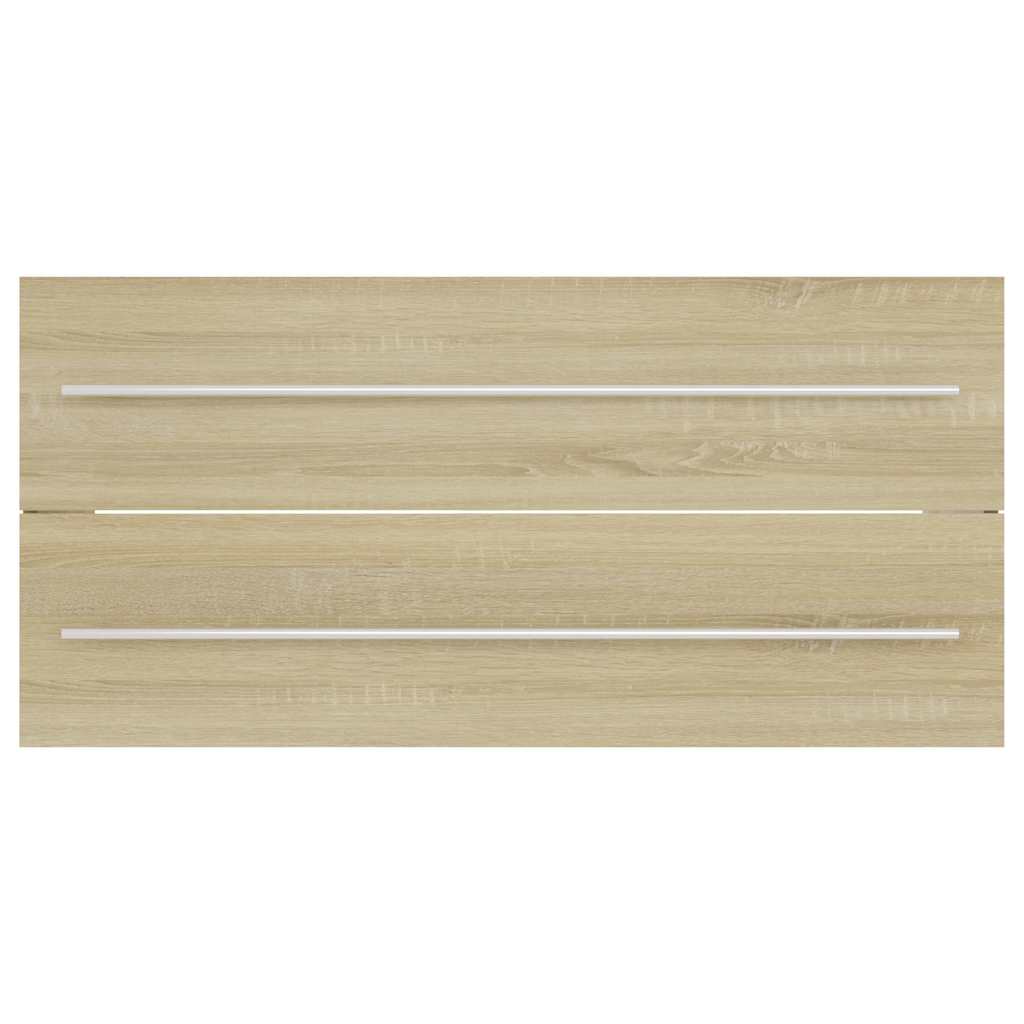 2 pcs conj. móveis casa banho derivados madeira branco/carvalho