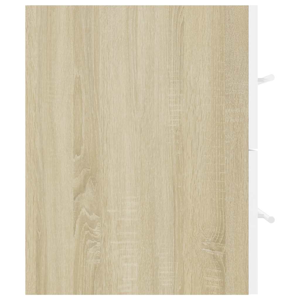 2 pcs conj. móveis casa banho derivados madeira branco/carvalho