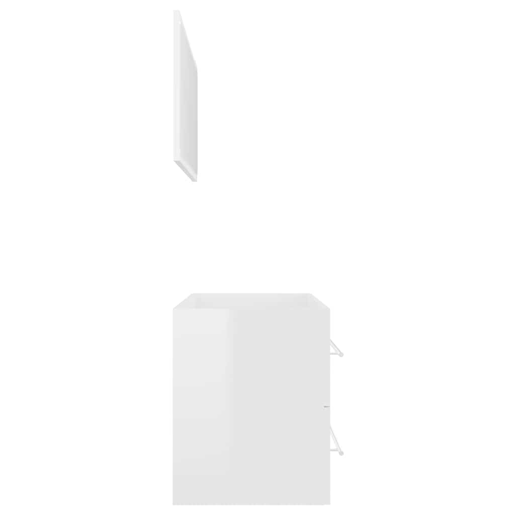 2 pcs conj. móveis casa banho derivados madeira branco/carvalho