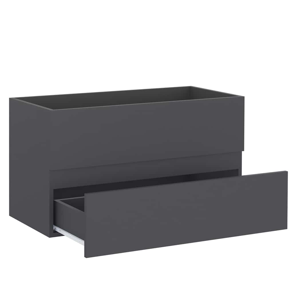 2 pcs conjunto de móveis de casa de banho contraplacado branco