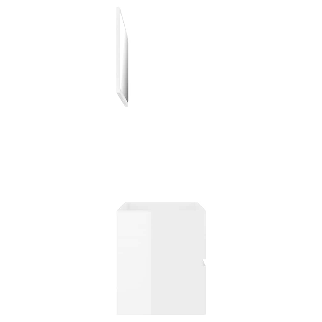 2 pcs conjunto de móveis de casa de banho contraplacado branco