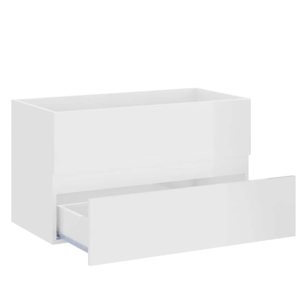 2 pcs conjunto de móveis de casa de banho contraplacado branco