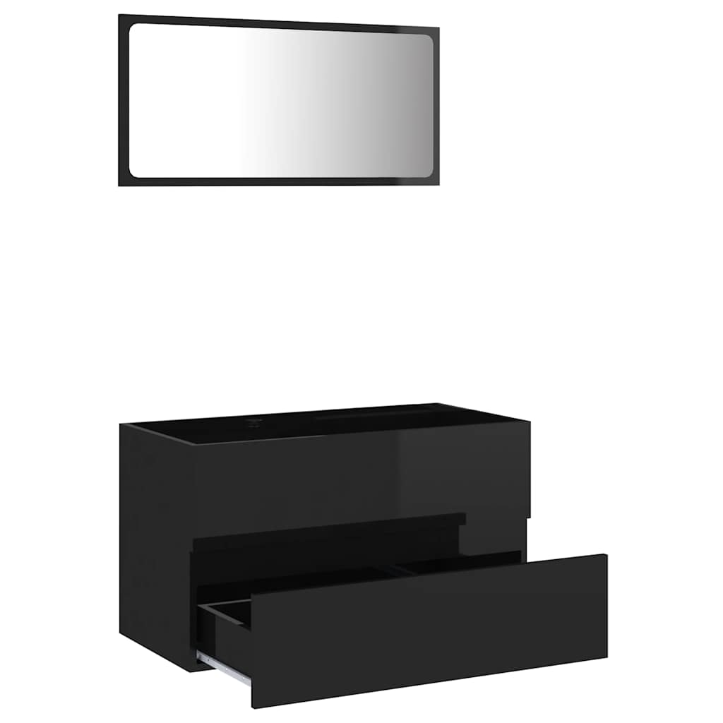 2 pcs conjunto de móveis de casa de banho contraplacado branco