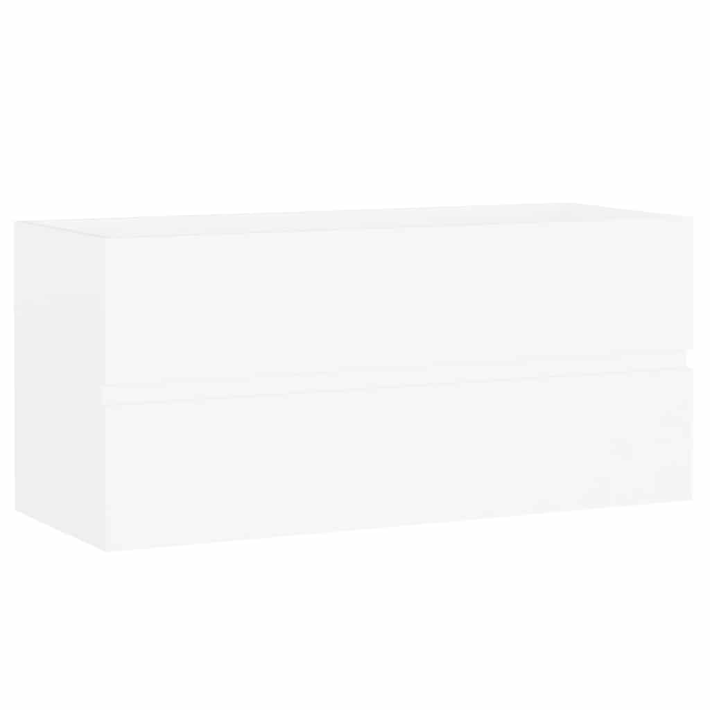 2 pcs conjunto de móveis de casa de banho contraplacado branco