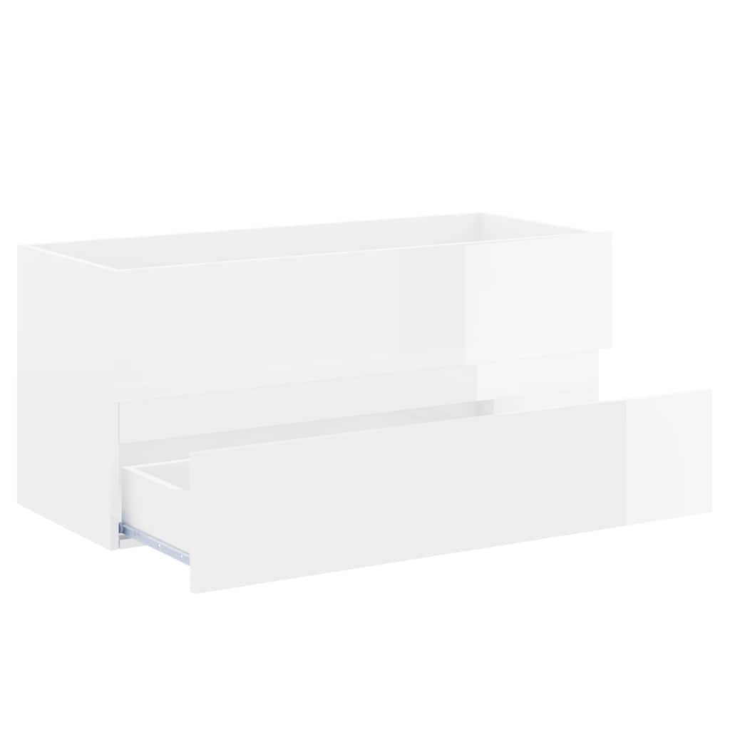 2 pcs conjunto de móveis de casa de banho contraplacado branco