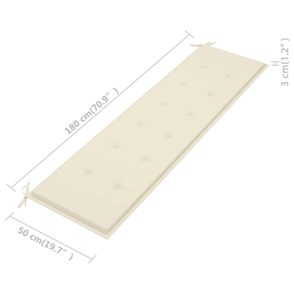 Banco de jardim c/ almofadão antracite 175 cm teca maciça