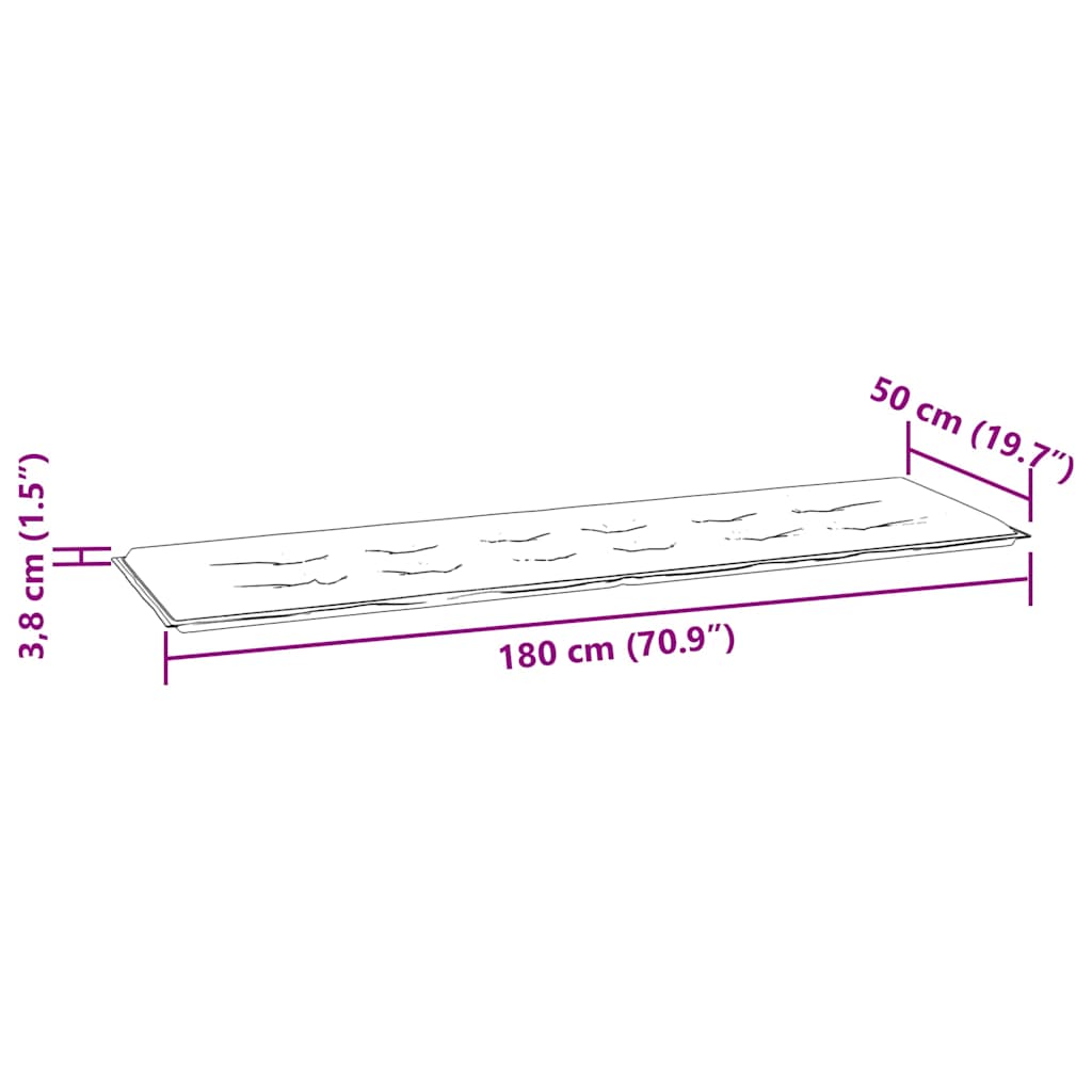 Banco de jardim c/ almofadão antracite 175 cm teca maciça