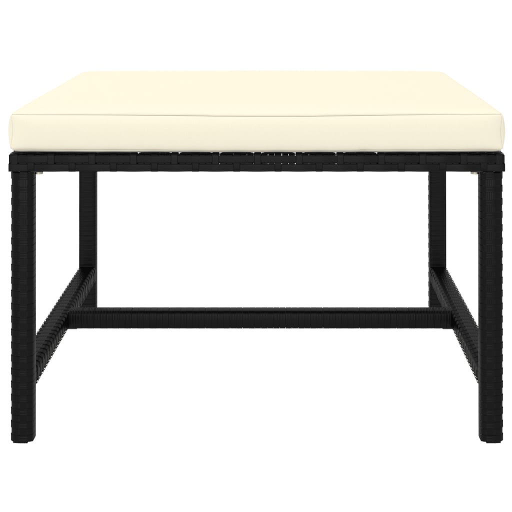 6 pcs conjunto lounge de jardim c/ almofadões vime PE cinzento