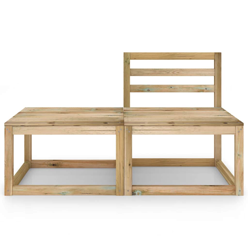 2 pcs conjunto lounge de jardim pinho impregnado a verde