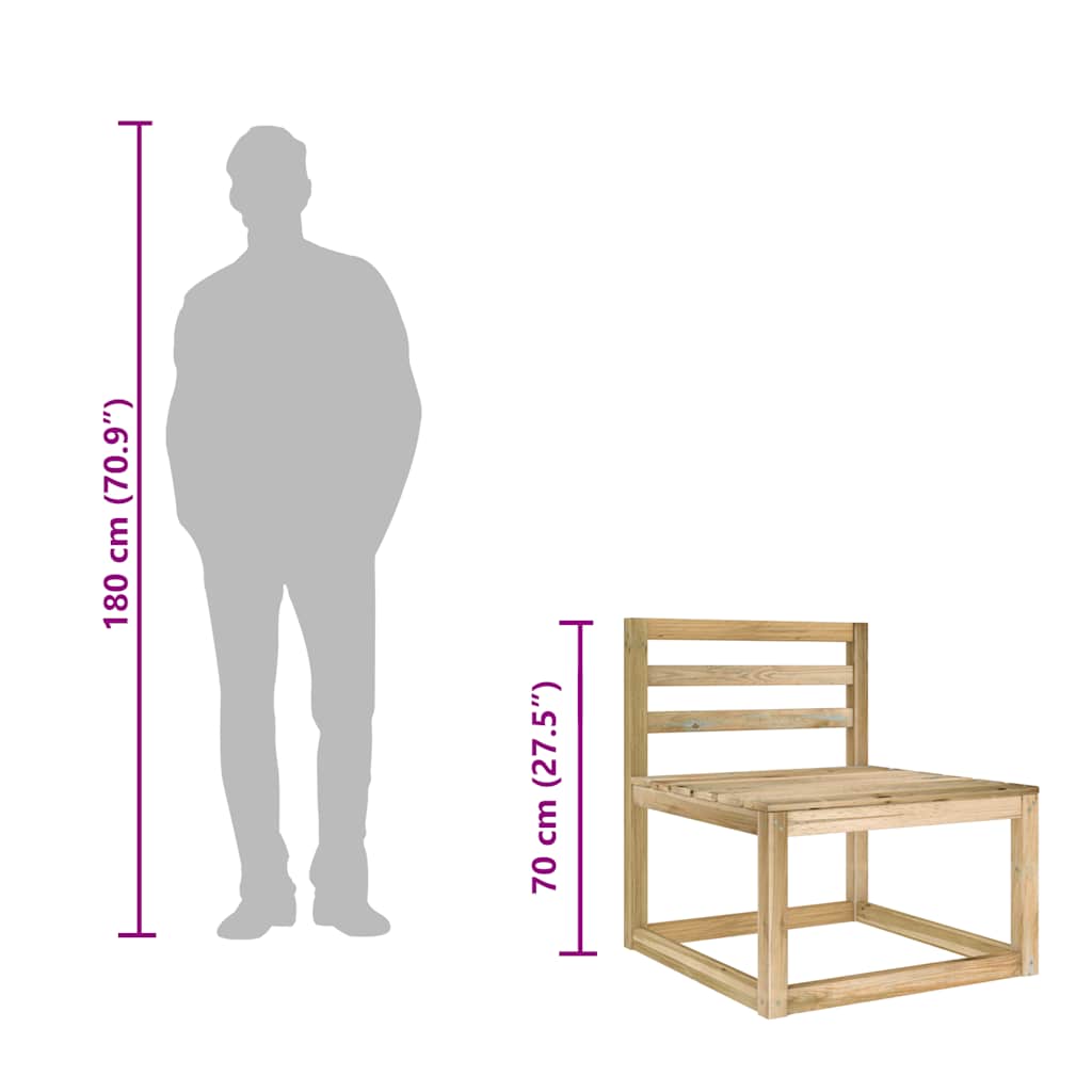 2 pcs conjunto lounge de jardim pinho impregnado a verde