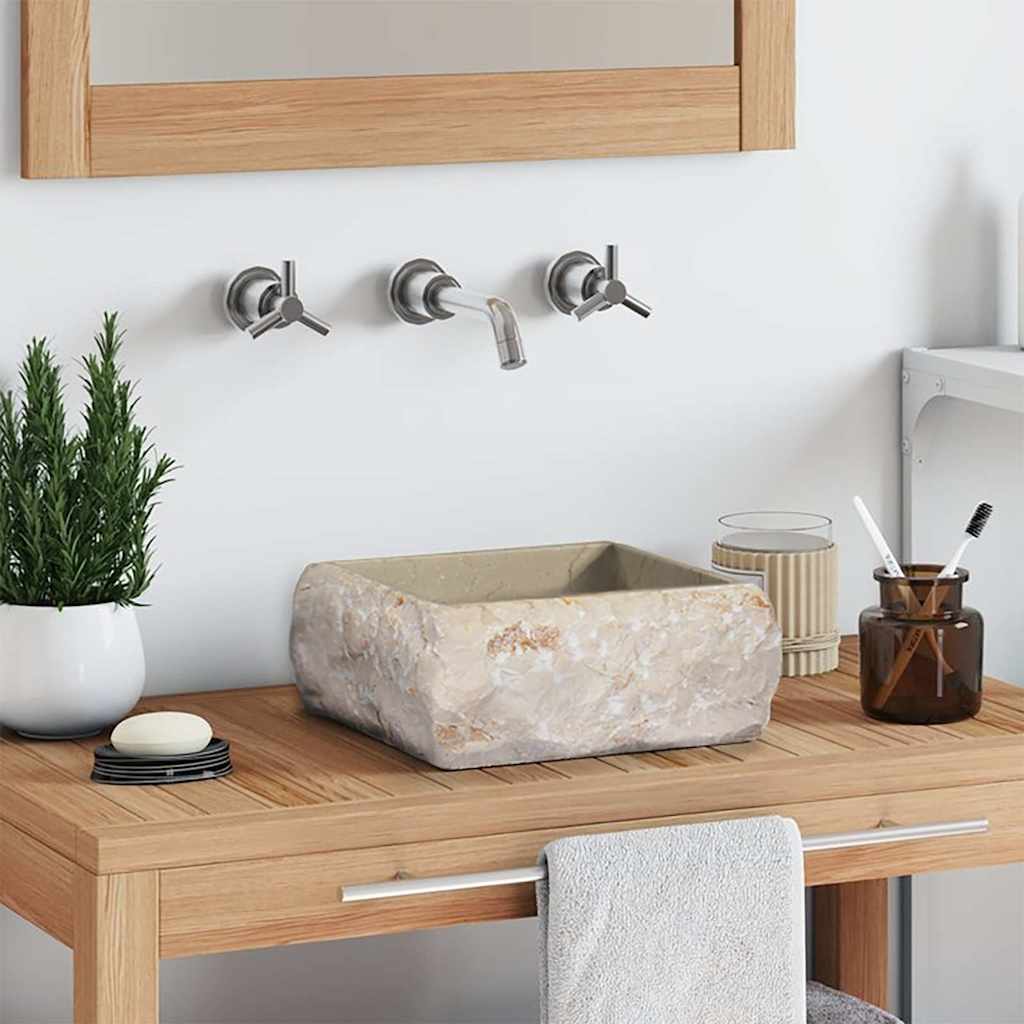 Lavatório 30x30x13 mármore cor creme
