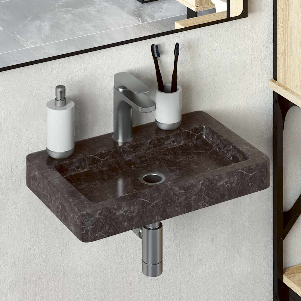 Lavatório de parede 38x24x6,5 cm mármore preto