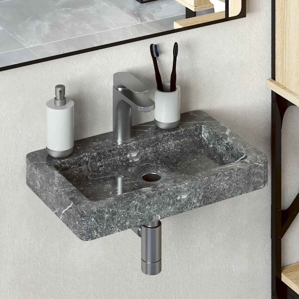 Lavatório de parede 38x24x6,5 cm mármore cinzento