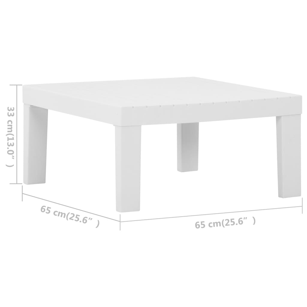 2 pcs conjunto lounge de jardim com almofadões plástico branco