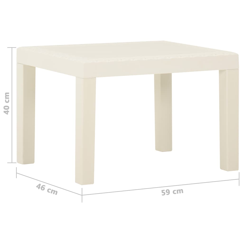 3 pcs conjunto lounge de jardim com almofadões plástico branco