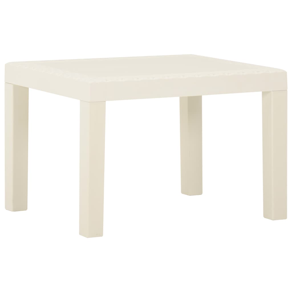 3 pcs conjunto lounge de jardim com almofadões plástico branco