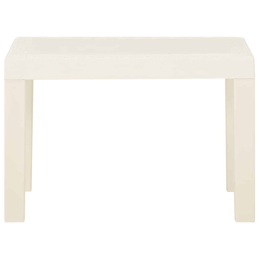 3 pcs conjunto lounge de jardim com almofadões plástico branco