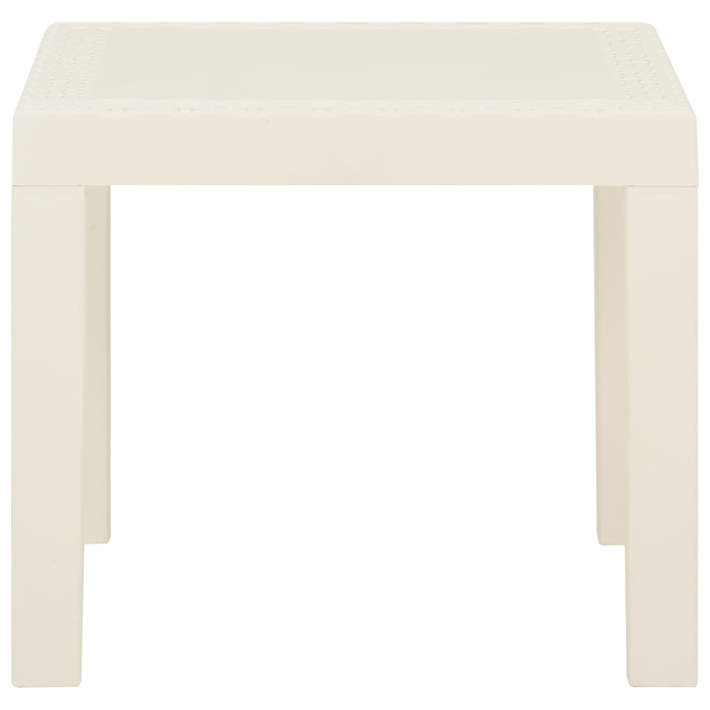 3 pcs conjunto lounge de jardim com almofadões plástico branco