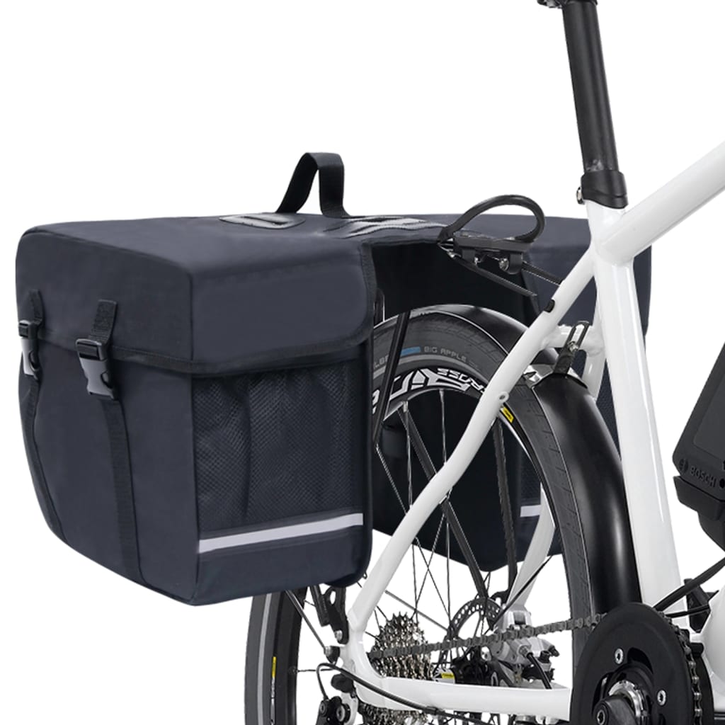 Alforge duplo para bicicleta impermeável 35 L preto