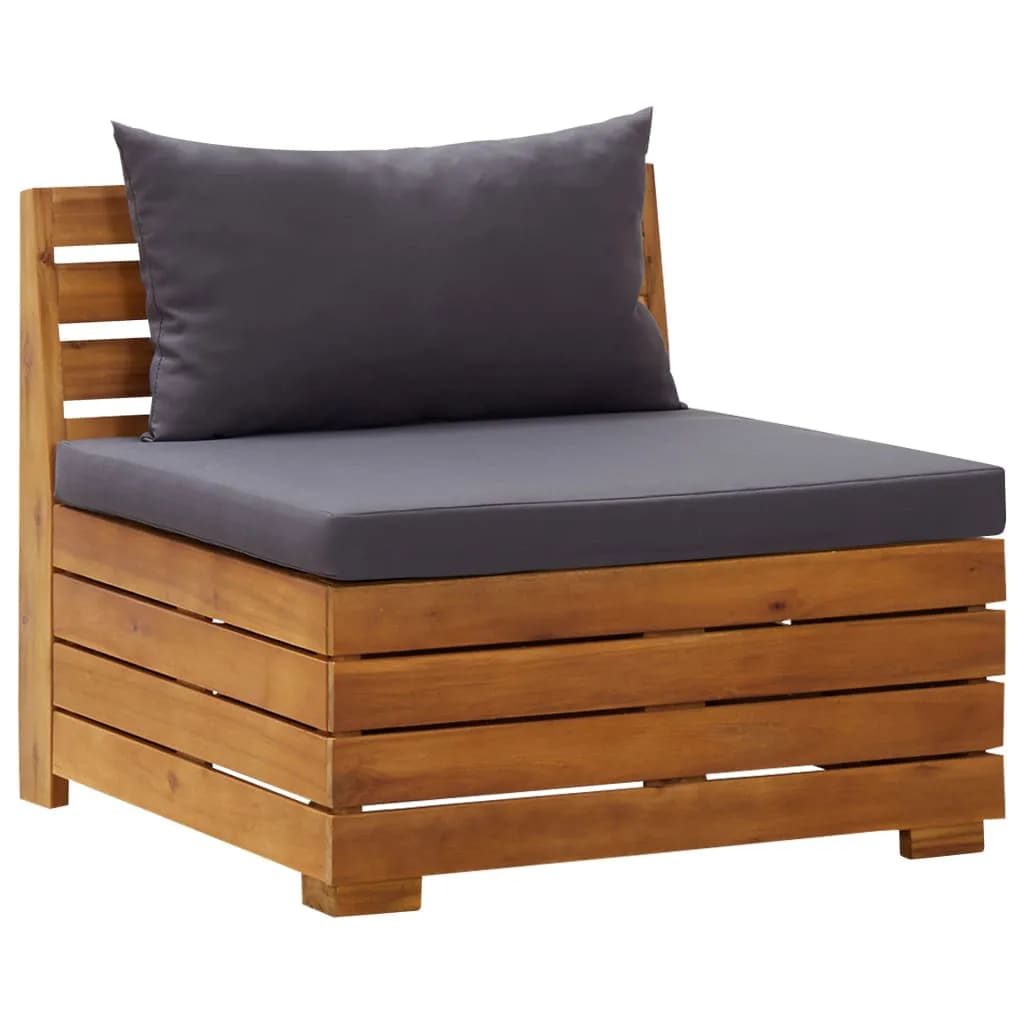 2 pcs conjunto lounge de jardim c/ almofadões acácia maciça