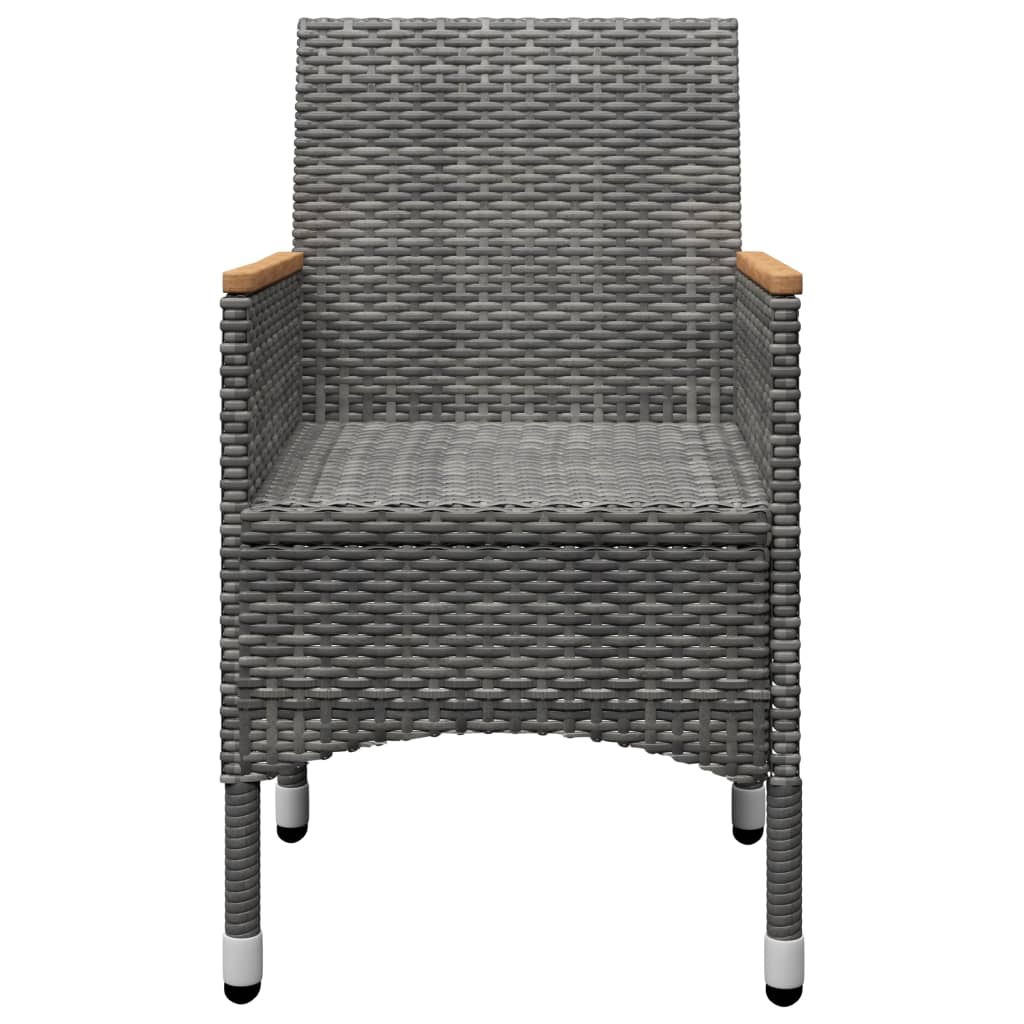 3 pcs conjunto de jantar para jardim cinzento