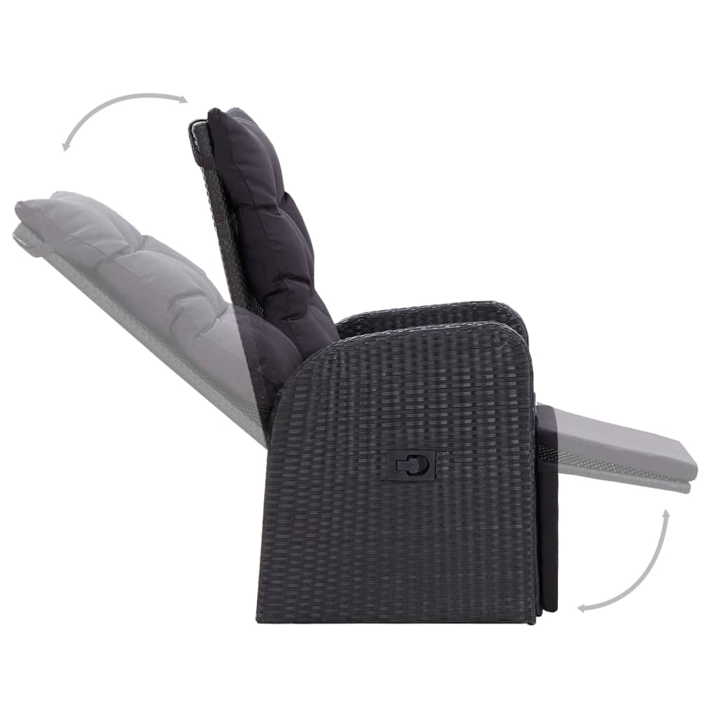 7 pcs conjunto de jantar para jardim cinzento