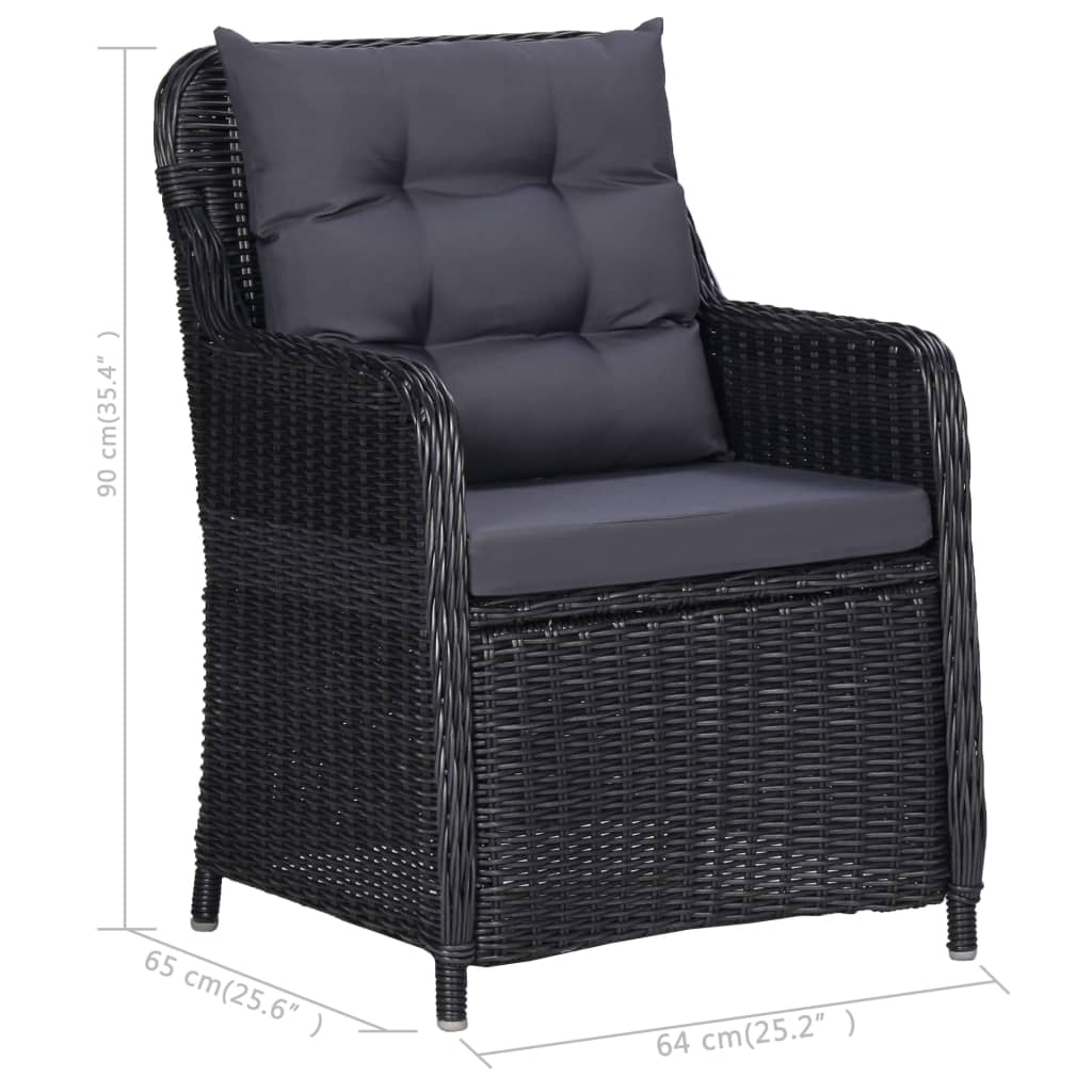 5 pcs conjunto de jantar para jardim castanho